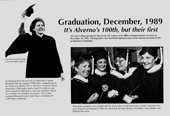 Image of February 1990 "Alverno Today" article on Alverno's 100th Commencement Ceremony