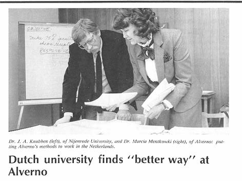Image of November 1984 "Alverno Today" article on Alverno-Netherlands School of Business Connection