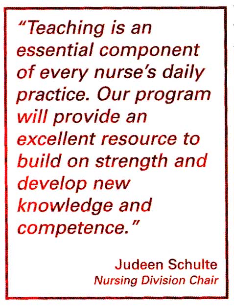 Image of a quote by Sr. Judeen Schulte in an article on the New MSN Program from the Winter/Spring 2005 issue of  "Alverno Magazine"