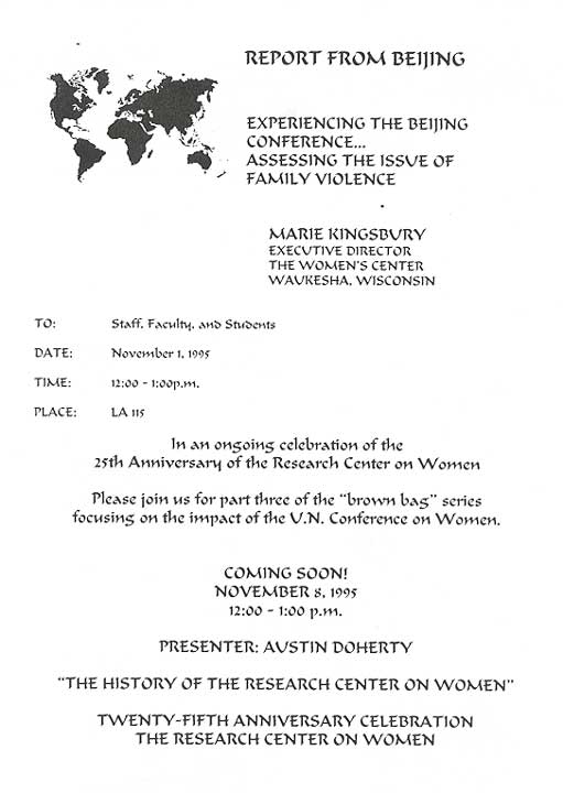 RCW 25th Anniversary Luncheon Series Flyer 2--Marie Kingsbury, Speaker