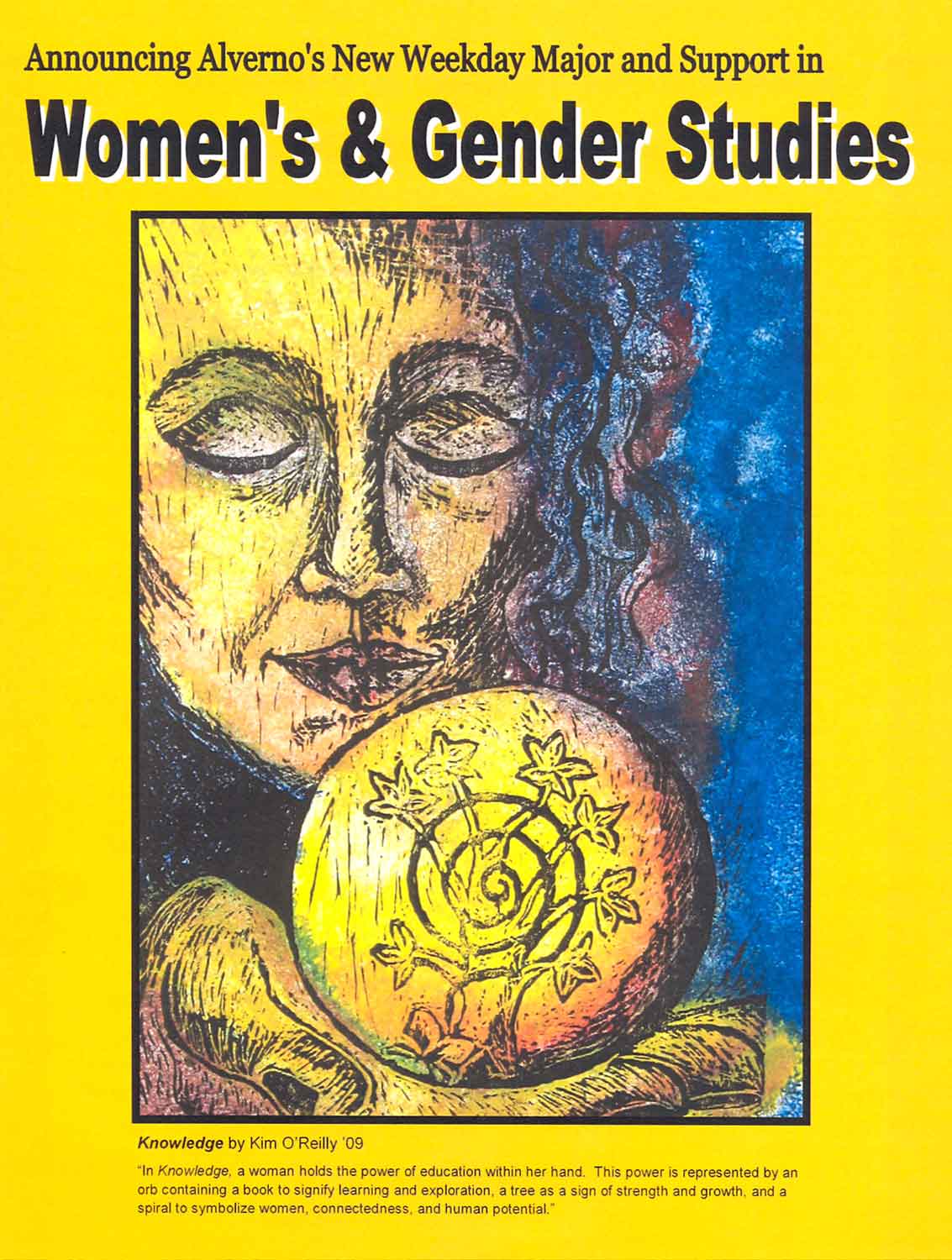 Brochure cover for Alverno's new Women's and Gender Studies Major and Support